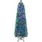 Slim Artificial Christmas Tree 5ft Prelit with Colorful Lights Green